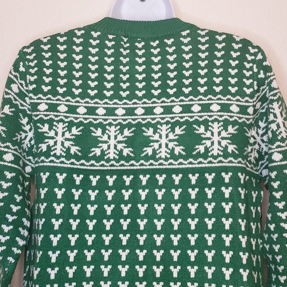 Sykooria Women's Green White Crew Neck Long Sleeve Ugly Holiday Sweater Medium - Picture 7 of 10